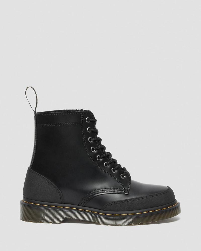 Dr Martens 1460 Guard Panel Leren Veterlaarzen Heren Zwart | NL 295RVD